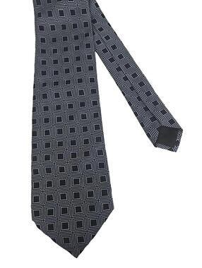 Daniel Craig Designer Neck Tie Made in Italy Blue 100% Silk Geometric Office